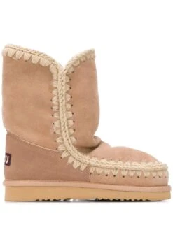 Femme Mou Bottes à Détail Tissé