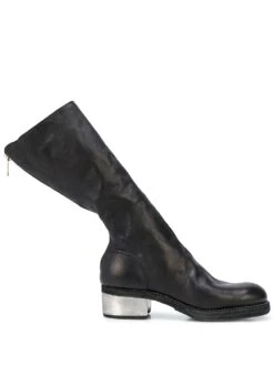 Femme Guidi Bottes à Petit Talon Métallisé