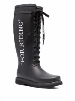 Femme Off-White Bottes à Slogan Imprimé -Salvatore Ferragauio Magasin 16868560 36400812 1000