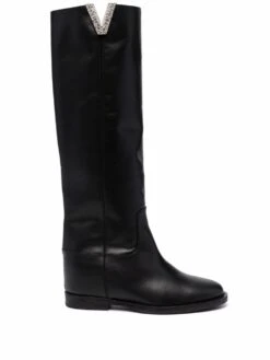 Femme Via Roma 15 Bottes à Plaque Logo