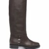 Femme Sergio Rossi Bottes En Cuir Grainé à Talon épais -Salvatore Ferragauio Magasin 17120947 34572984 1000