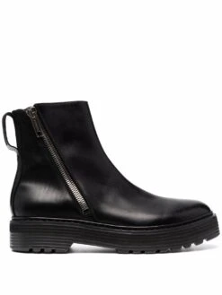 Homme Premiata Bottes En Cuir à Fermeture Zippée