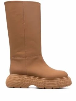 Femme GIABORGHINI Bottes En Cuir à Semelle épaisse