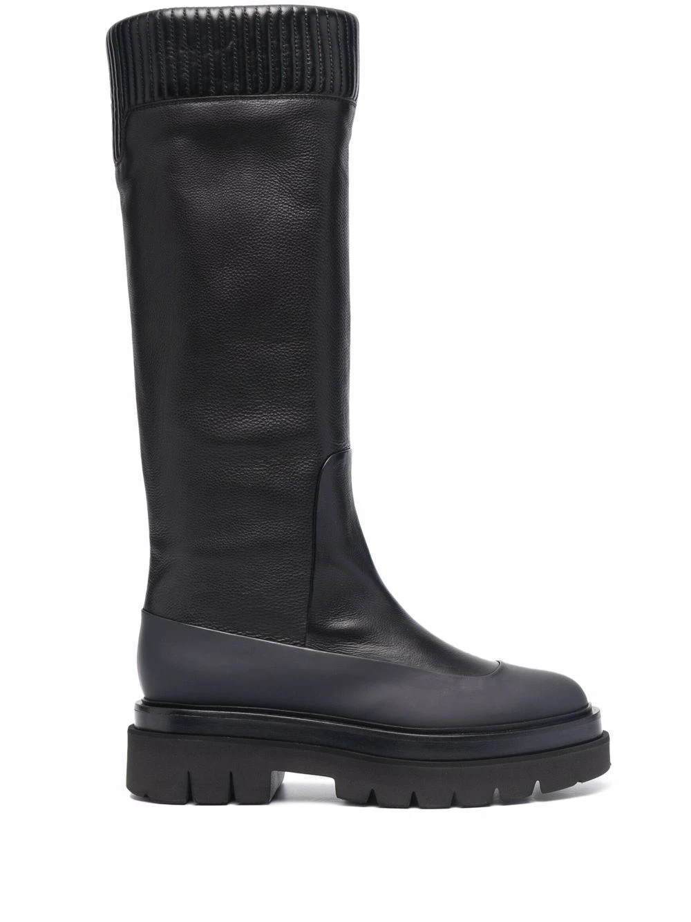 Femme Santoni Bottes Nervurées En Cuir 3 Femme Santoni Bottes Nervurées En Cuir