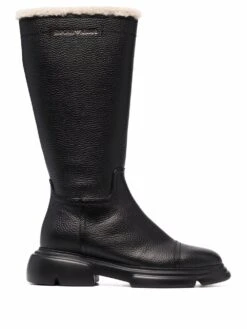 Femme Emporio Armani Bottes En Cuir Grainé