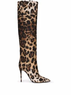Femme Dolce & Gabbana Bottes Pointues à Imprimé Léopard