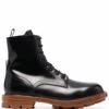 Homme Alexander McQueen Bottes Lacées En Cuir Verni -Salvatore Ferragauio Magasin 17777565 37422111 1000