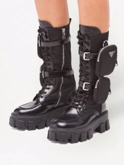 Femme Prada Bottes Monolith à Détail De Pochette -Salvatore Ferragauio Magasin 17800583 37392120 1000