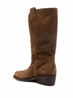 Femme Via Roma 15 Bottes En Daim à Détails De Coutures -Salvatore Ferragauio Magasin 18023624 38209857 1000