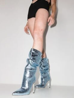 Femme Paris Texas Bottes Froncées à Talon Aiguille 105 Mm 8 Femme Paris Texas Bottes Froncées à Talon Aiguille 105 Mm -Salvatore Ferragauio Magasin 18026057 40410390 1000