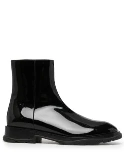Homme Alexander McQueen Bottes En Cuir Verni