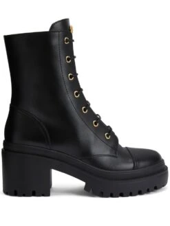 Femme Giuseppe Zanotti Bottes Malakhy En Cuir à Lacets