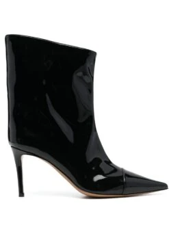 Femme Alexandre Vauthier Bottes En Cuir Verni à Bout Pointu