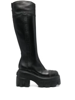 Femme Casadei Bottes En Cuir De Veau