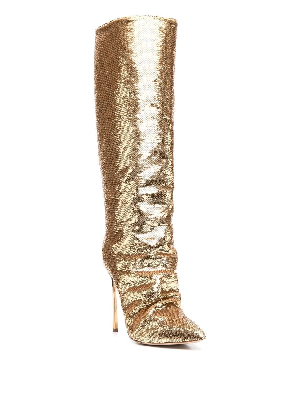 Femme Casadei Bottes En Cuir à Sequins 4 Femme Casadei Bottes En Cuir à Sequins – Image 2
