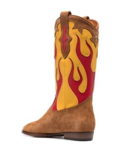 Femme Palm Angels Bottes D&apos;inspiration Western En Cuir De Veau -Salvatore Ferragauio Magasin 18569905 42432087 1000