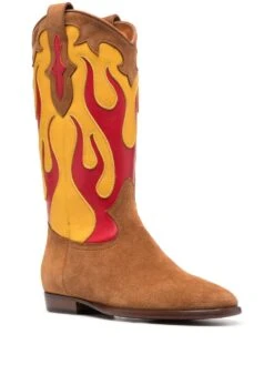 Femme Palm Angels Bottes D&apos;inspiration Western En Cuir De Veau -Salvatore Ferragauio Magasin 18569905 42432089 1000