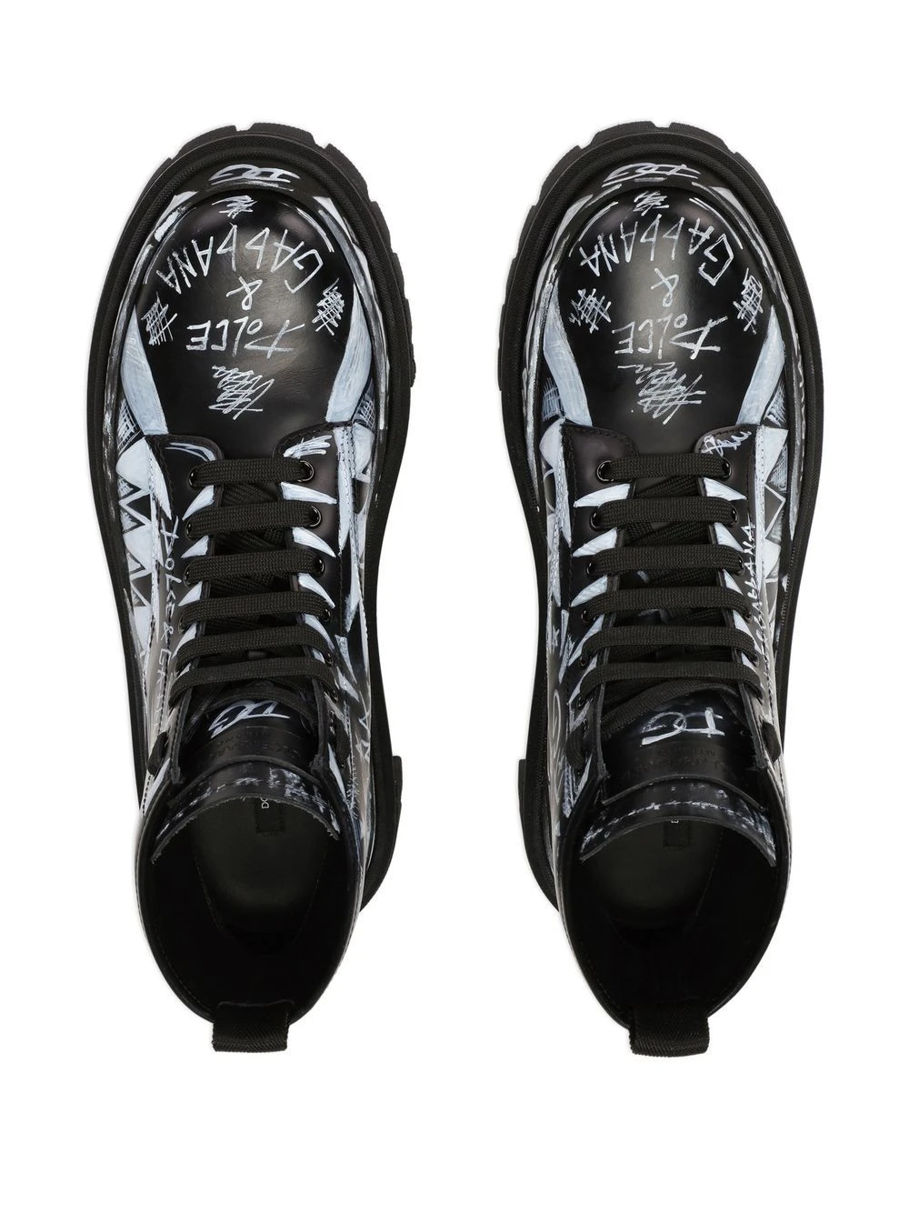Homme Dolce & Gabbana Bottes Lacées à Imprimé Graffiti 6 Homme Dolce & Gabbana Bottes Lacées à Imprimé Graffiti – Image 4