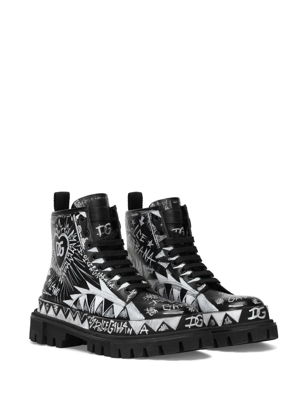 Homme Dolce & Gabbana Bottes Lacées à Imprimé Graffiti 4 Homme Dolce & Gabbana Bottes Lacées à Imprimé Graffiti – Image 2