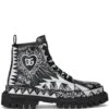 Homme Dolce & Gabbana Bottes Lacées à Imprimé Graffiti -Salvatore Ferragauio Magasin 18665601 40413941 1000