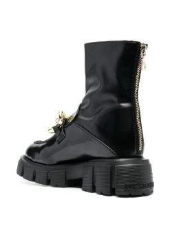 Femme Love Moschino Bottes En Cuir à Détail De Chaîne -Salvatore Ferragauio Magasin 18674353 42328506 1000