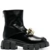Femme Love Moschino Bottes En Cuir à Détail De Chaîne -Salvatore Ferragauio Magasin 18674353 42329390 1000