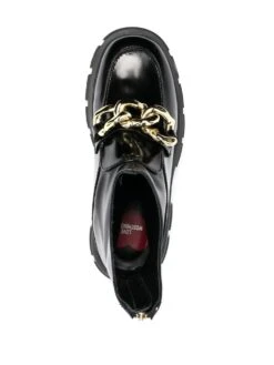 Femme Love Moschino Bottes En Cuir à Détail De Chaîne -Salvatore Ferragauio Magasin 18674353 42330004 1000