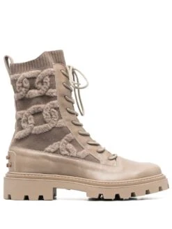 Femme Tod&apos;s Bottes à Logo En Peau Lainée