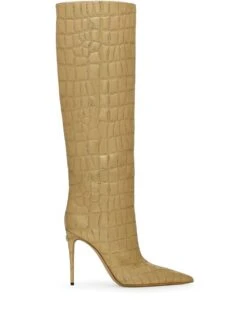 Femme Dolce & Gabbana Bottes Métallisé à Effet Peau De Crocodile