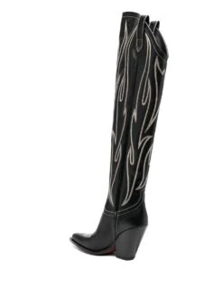 Femme Sonora Bottes En Cuir à Motif Brodé 100 Mm -Salvatore Ferragauio Magasin 18839101 40932011 1000