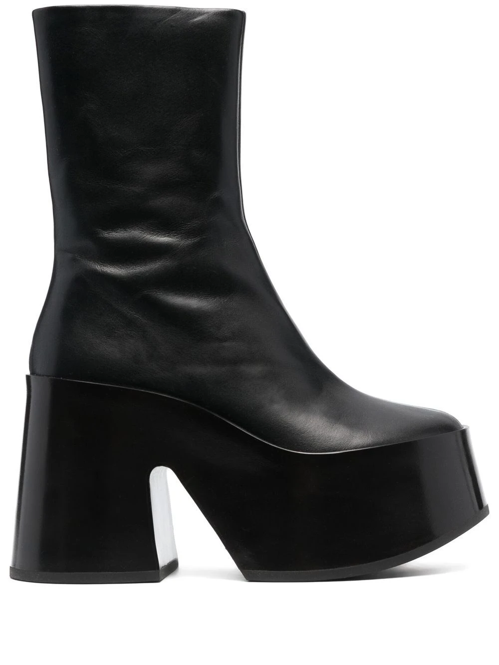 Femme Jil Sander Bottes En Cuir à Plateforme 110 Mm 3 Femme Jil Sander Bottes En Cuir à Plateforme 110 Mm