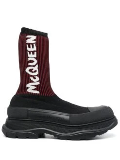Homme Alexander McQueen Bottes Tread Slick En Maille