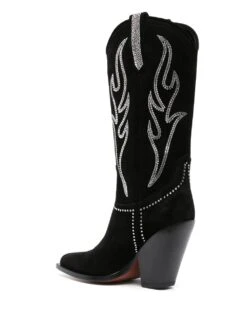 Femme Sonora Bottes D&apos;inspiration Western En Daim à Détails De Clous 104 Mm -Salvatore Ferragauio Magasin 19041344 41588560 1000