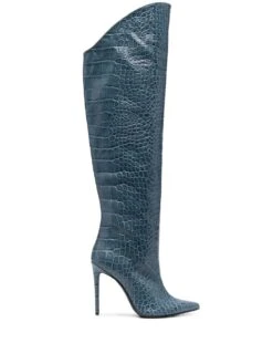 Femme Giuliano Galiano Bottes à Effet Peau De Crocodile 110 Mm