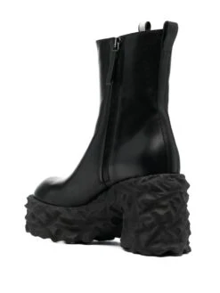 Femme Premiata Bottes Zippées En Cuir à Semelle épaisse 110 Mm -Salvatore Ferragauio Magasin 19080094 41824191 1000