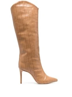 Femme Schutz Bottes En Cuir à Effet Peau De Crocodile