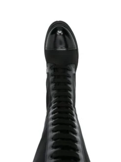 Femme Prada Bottes Lacées à Plaque Logo -Salvatore Ferragauio Magasin 19139912 41947355 1000