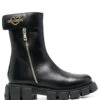 Femme Love Moschino Bottes En Cuir à Plaque Logo -Salvatore Ferragauio Magasin 19156133 41946601 1000