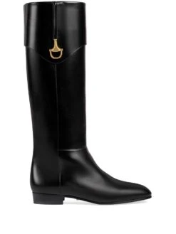 Femme Gucci Bottes Flat Half Horsebit