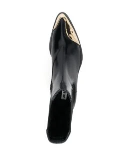 Femme Jil Sander Bottes En Cuir à Bout Métallique 35 Mm -Salvatore Ferragauio Magasin 19198478 42073058 1000