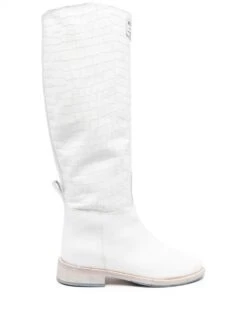 Homme Hide&Jack Bottes En Cuir à Effet Peau De Crocodile