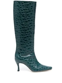 Femme BY FAR Bottes Stevie 42 80 Mm à Effet Peau De Crocodile