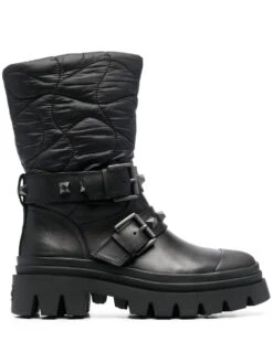 Femme Ash Bottes En Cuir à Détail De Boucle