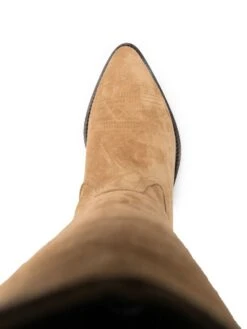 Femme Closed Bottes D&apos;inspiration Western En Daim -Salvatore Ferragauio Magasin 19621468 43820220 1000