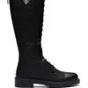 Femme Prada Bottes Brushed-Leather à Lacets -Salvatore Ferragauio Magasin 19633393 43814857 1000