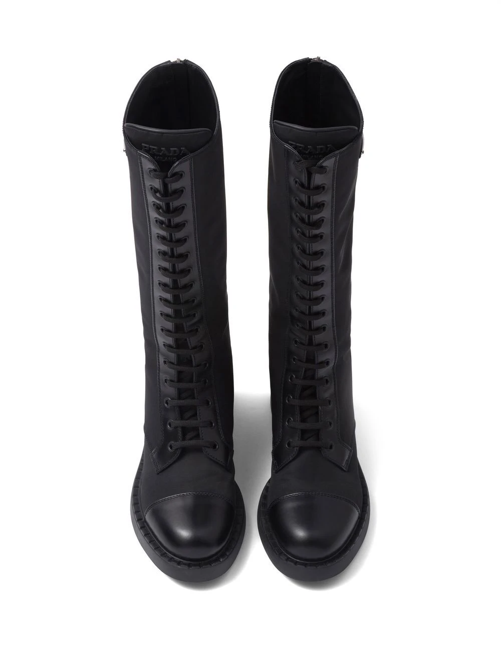 Femme Prada Bottes Brushed-Leather à Lacets 6 Femme Prada Bottes Brushed-Leather à Lacets – Image 4