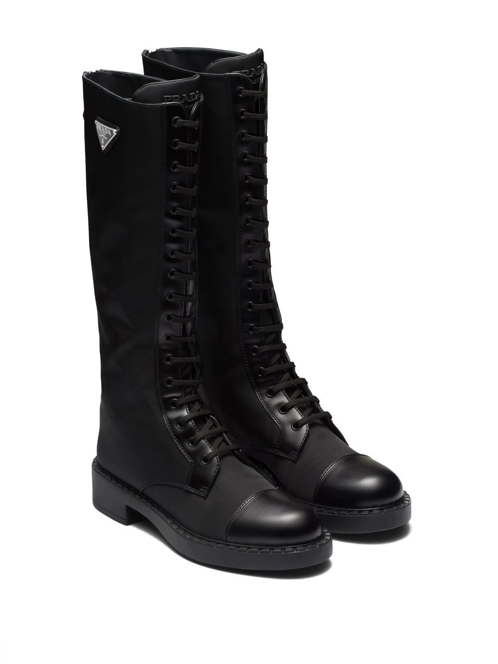 Femme Prada Bottes Brushed-Leather à Lacets 4 Femme Prada Bottes Brushed-Leather à Lacets – Image 2