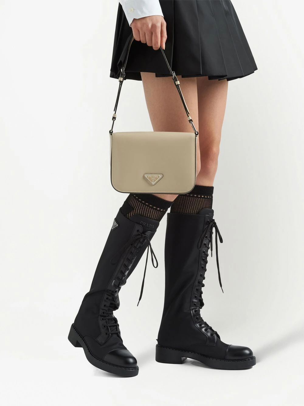 Femme Prada Bottes Brushed-Leather à Lacets 8 Femme Prada Bottes Brushed-Leather à Lacets – Image 6