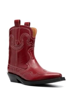 Femme GANNI Bottes En Cuir à Broderies -Salvatore Ferragauio Magasin 19779645 44369813 1000