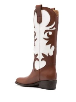 Femme Via Roma 15 Bottes En Cuir Bicolores D&apos;inspiration Western -Salvatore Ferragauio Magasin 19848550 44589906 1000